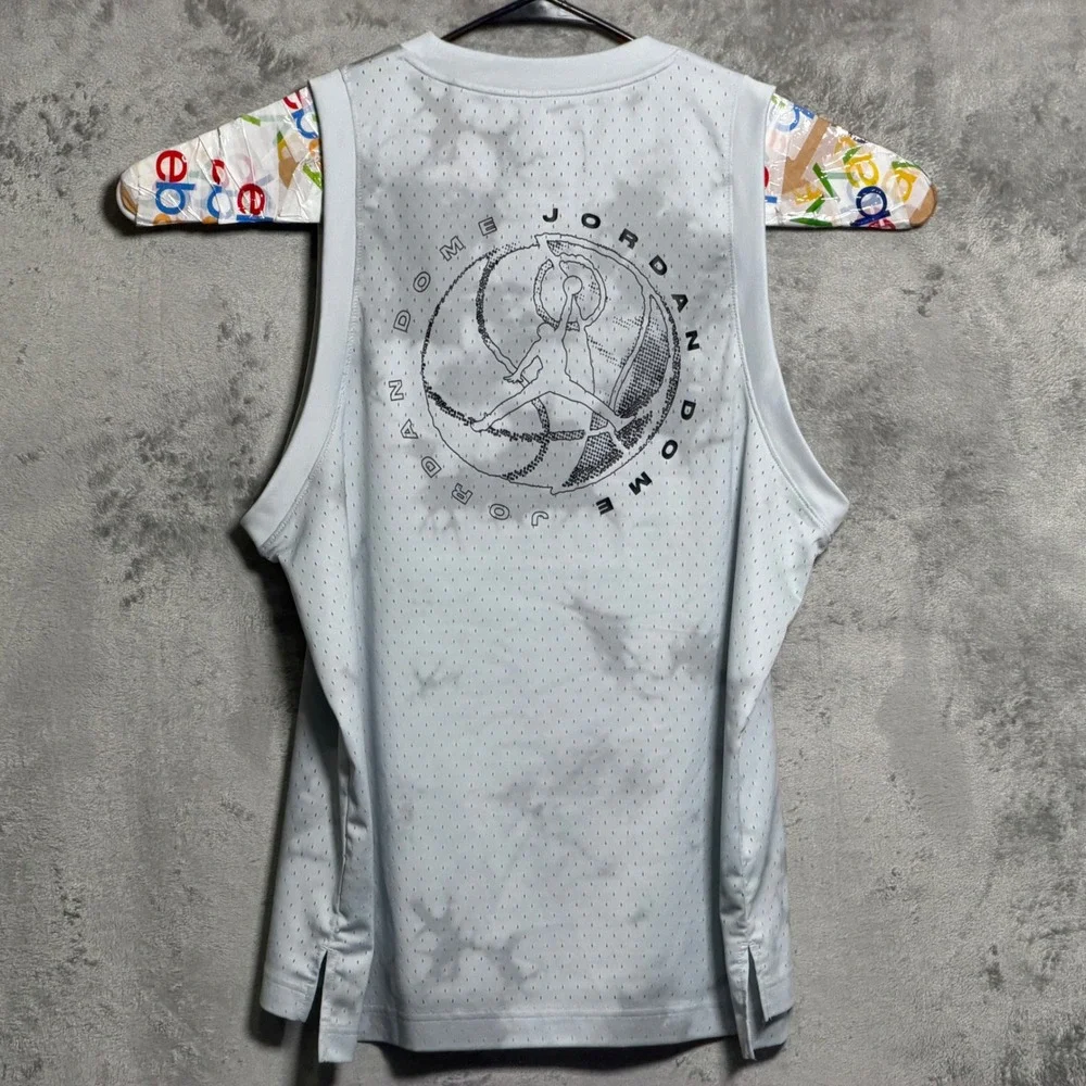 Jordan Dome Jersey Mens Large Gray Tie Dye Basketball Athletic DZ0565-043